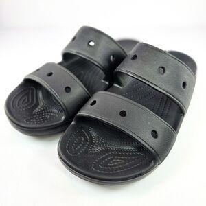Crocs Classic Two-Strap Slide Sandals Black Men’s 10 Women’s 12